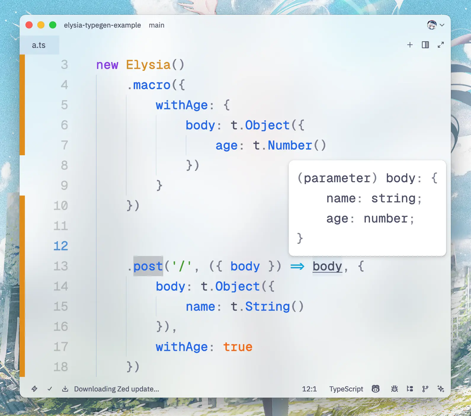 Macro with schema